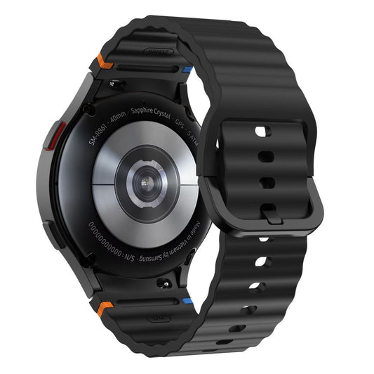 Tech-Protect Cinturino sportivo in silicone per Samsung Galaxy Watch7 / Watch FE / Watch6 / Watch5 / Watch4, nero