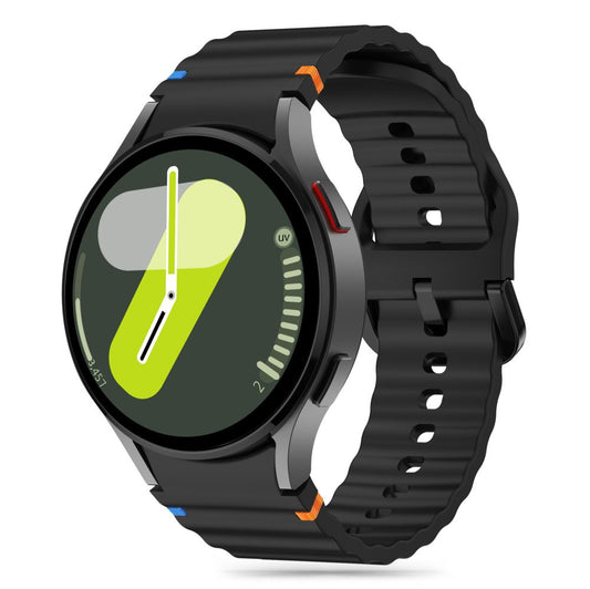 Tech-Protect Cinturino sportivo in silicone per Samsung Galaxy Watch7 / Watch FE / Watch6 / Watch5 / Watch4, nero