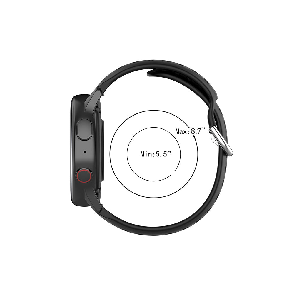 Cinturino Techsuit W004 per Samsung Galaxy Watch / Huawei Watch Series, 22mm, Nero