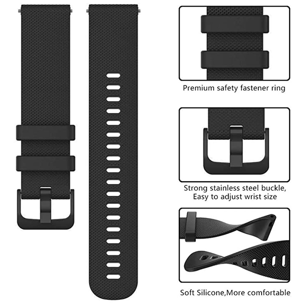 Cinturino Techsuit W006 per Samsung Galaxy Watch / Huawei Watch Series, 22mm, Nero