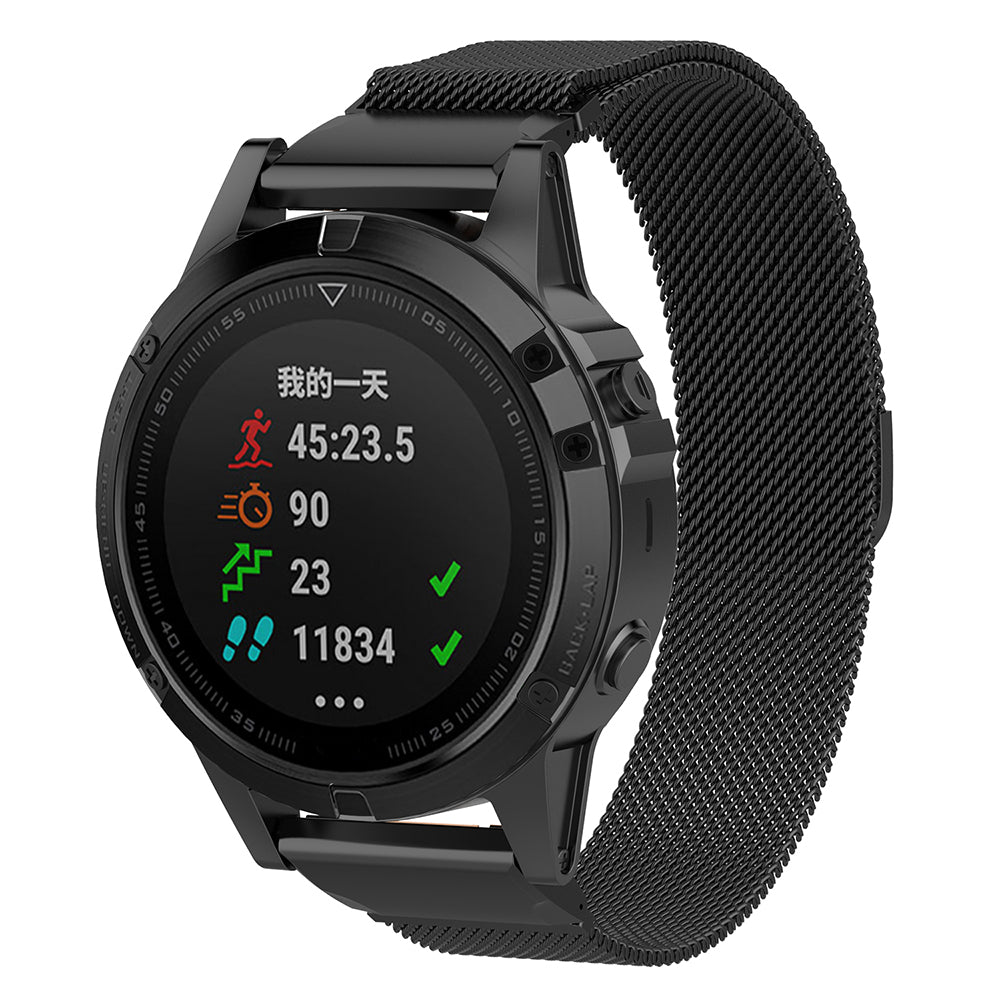 Cinturino Techsuit W009 per Garmin Instinct / Approach / Fenix Watch Series, 20mm, Nero