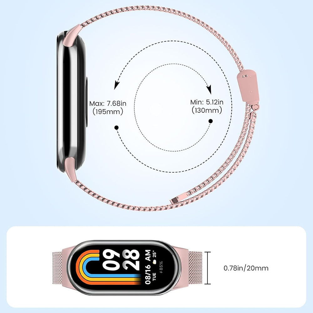 Cinturino Techsuit W022 per Xiaomi Smart Band 9 / 8, 15mm, Rosa Dorato