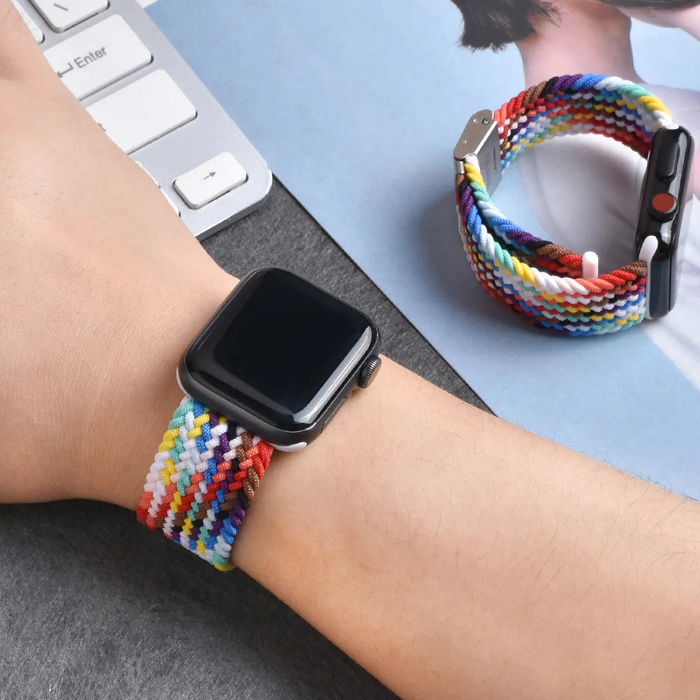 Cinturino Techsuit W032 per Apple Watch 49mm / 46mm / 45mm / 44mm / 42mm Series, Rosa Multicolore