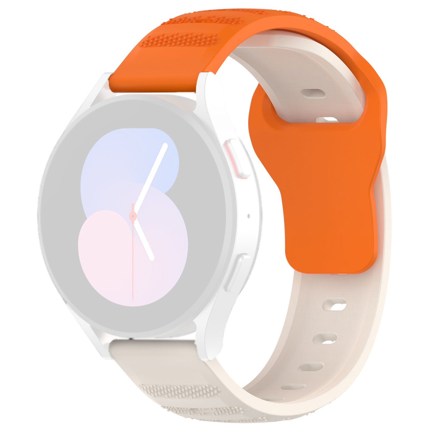 Cinturino Techsuit W050 per Huawei Watch / Xiaomi Watch Series, 22mm, Arancione Beige