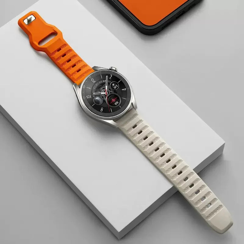 Cinturino Techsuit W050 per Samsung Galaxy Watch / Huawei Watch Series, Beige Arancione