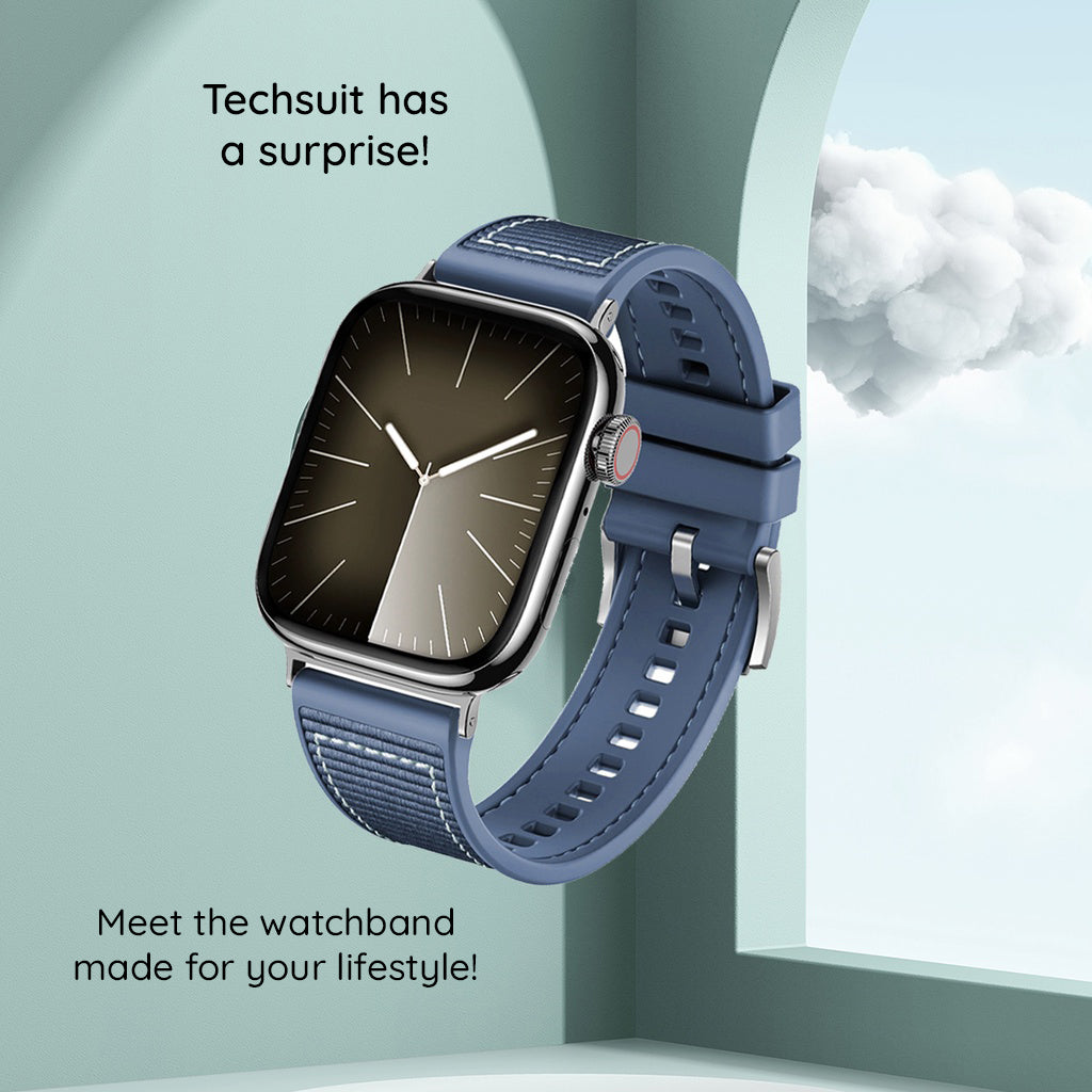 Cinturino Techsuit W051 per Apple Watch 49mm / 46mm / 45mm / 44mm / 42mm Series, Grigio