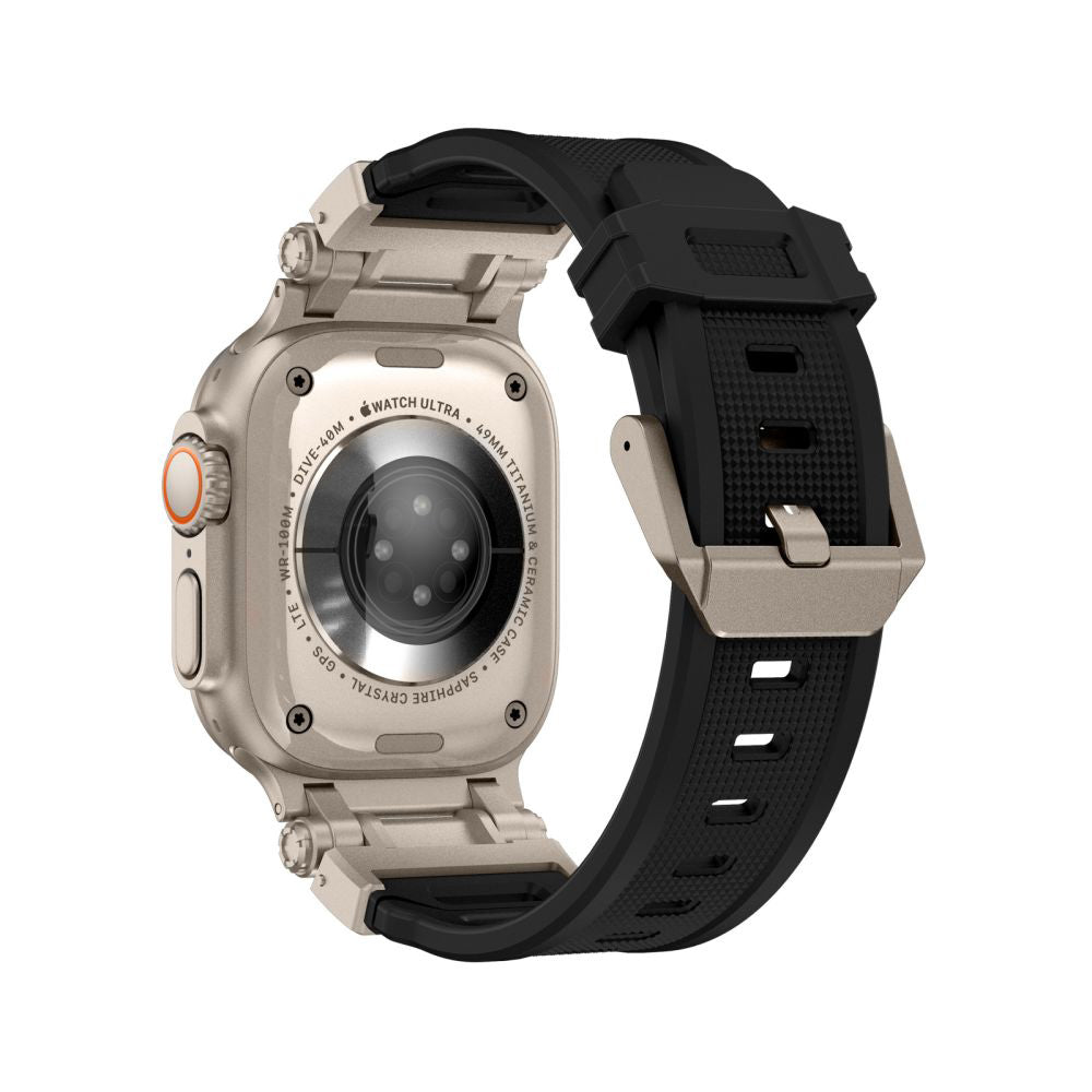 Cinturino Techsuit W064 per Apple Watch 49mm / 46mm / 45mm / 44mm / 42mm Series, Nero Argento