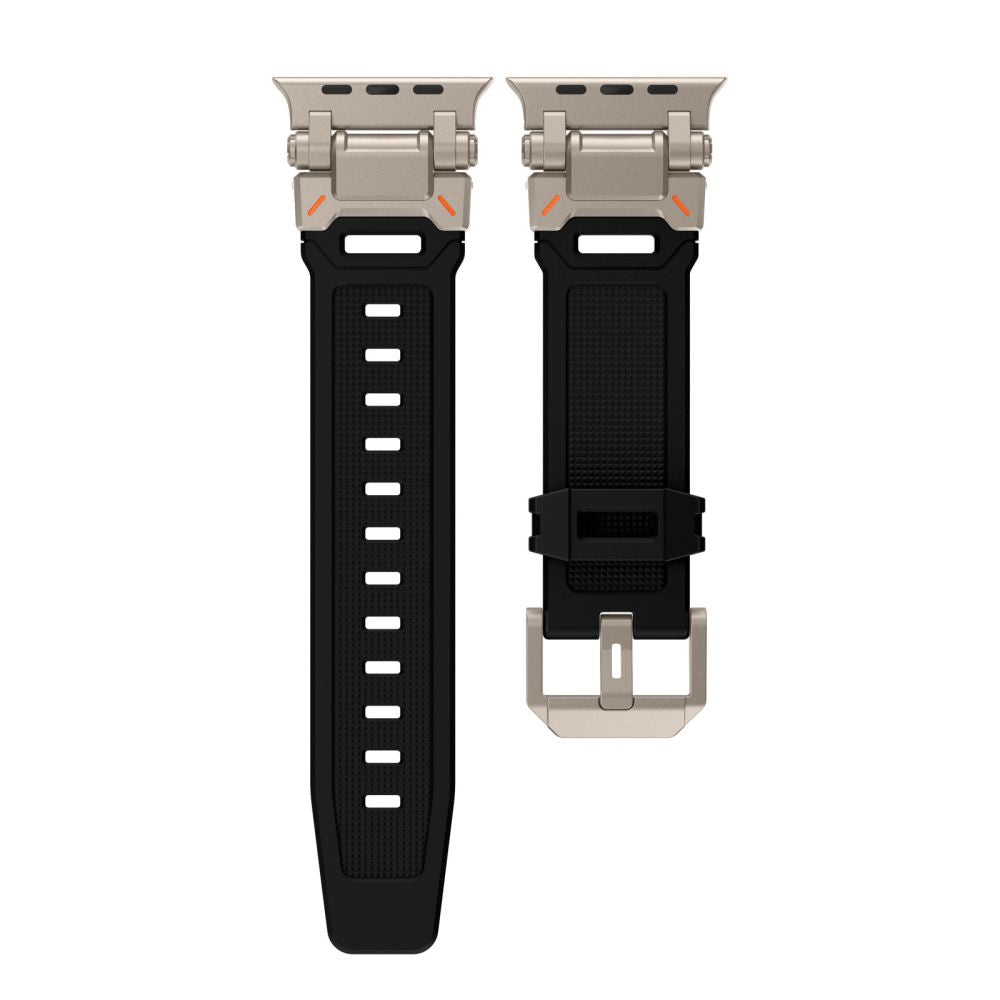 Cinturino Techsuit W064 per Apple Watch 49mm / 46mm / 45mm / 44mm / 42mm Series, Nero Argento
