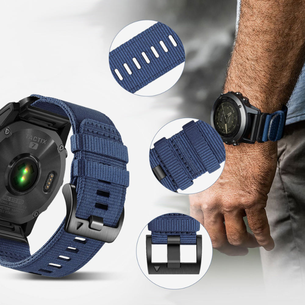 Cinturino Techsuit W070 per Samsung Galaxy Watch / Huawei Watch Series, 20mm, Blu navy