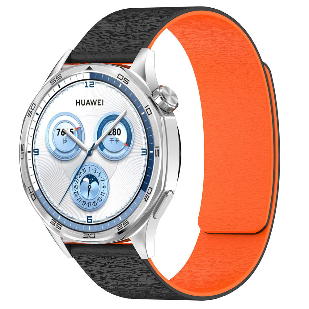 Cinturino Techsuit W074 per Huawei Watch / Garmin Watch Series, 18mm, Nero Arancione