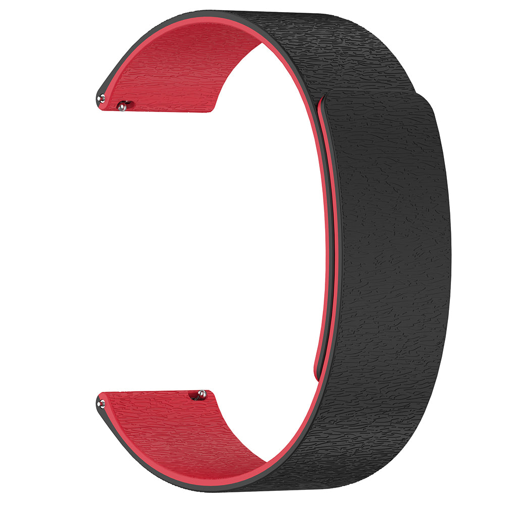 Cinturino Techsuit W074 per Huawei Watch / Garmin Watch Series, 18mm, Nero Rosso