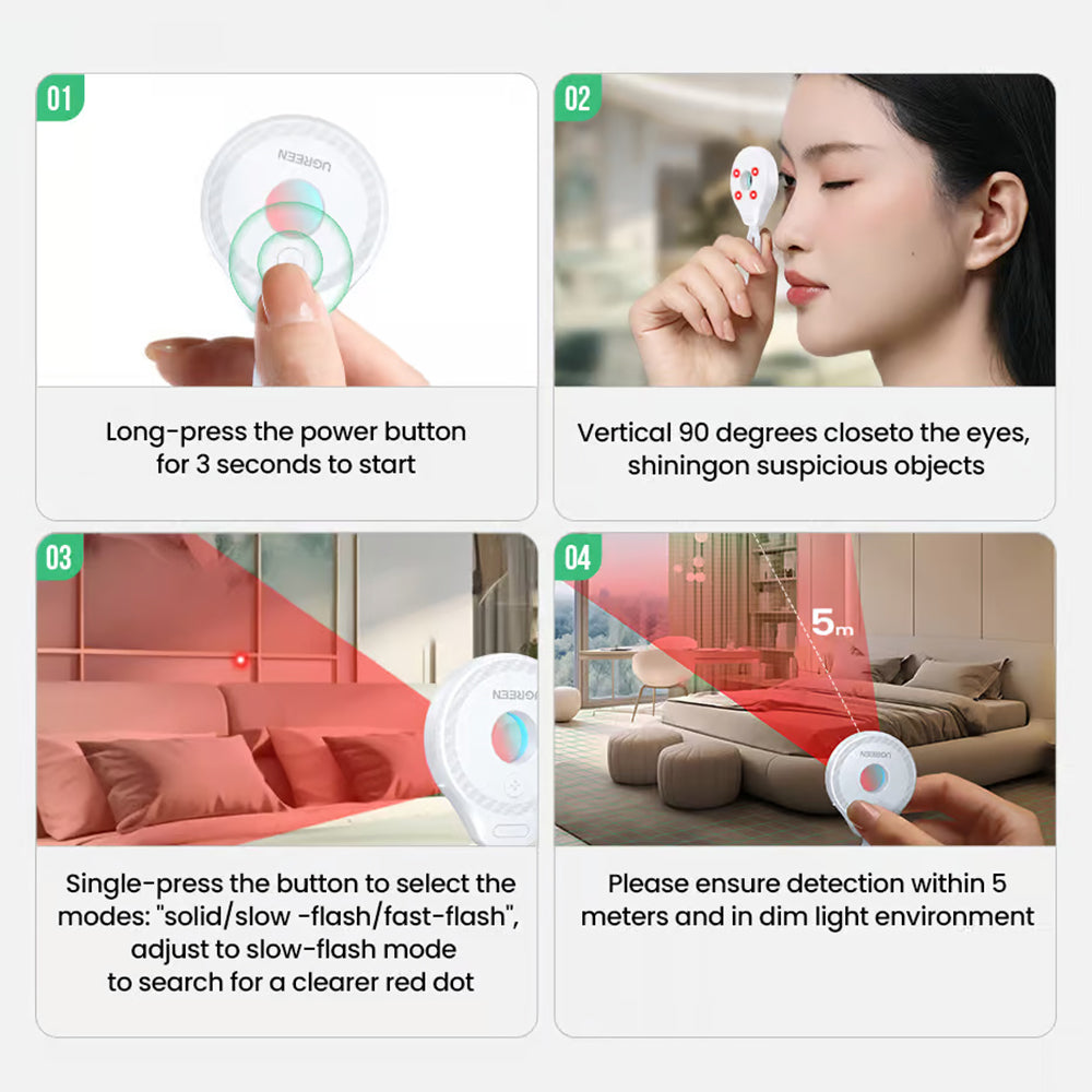 Detector Camere Nascoste UGREEN LP793 (35579), Nero