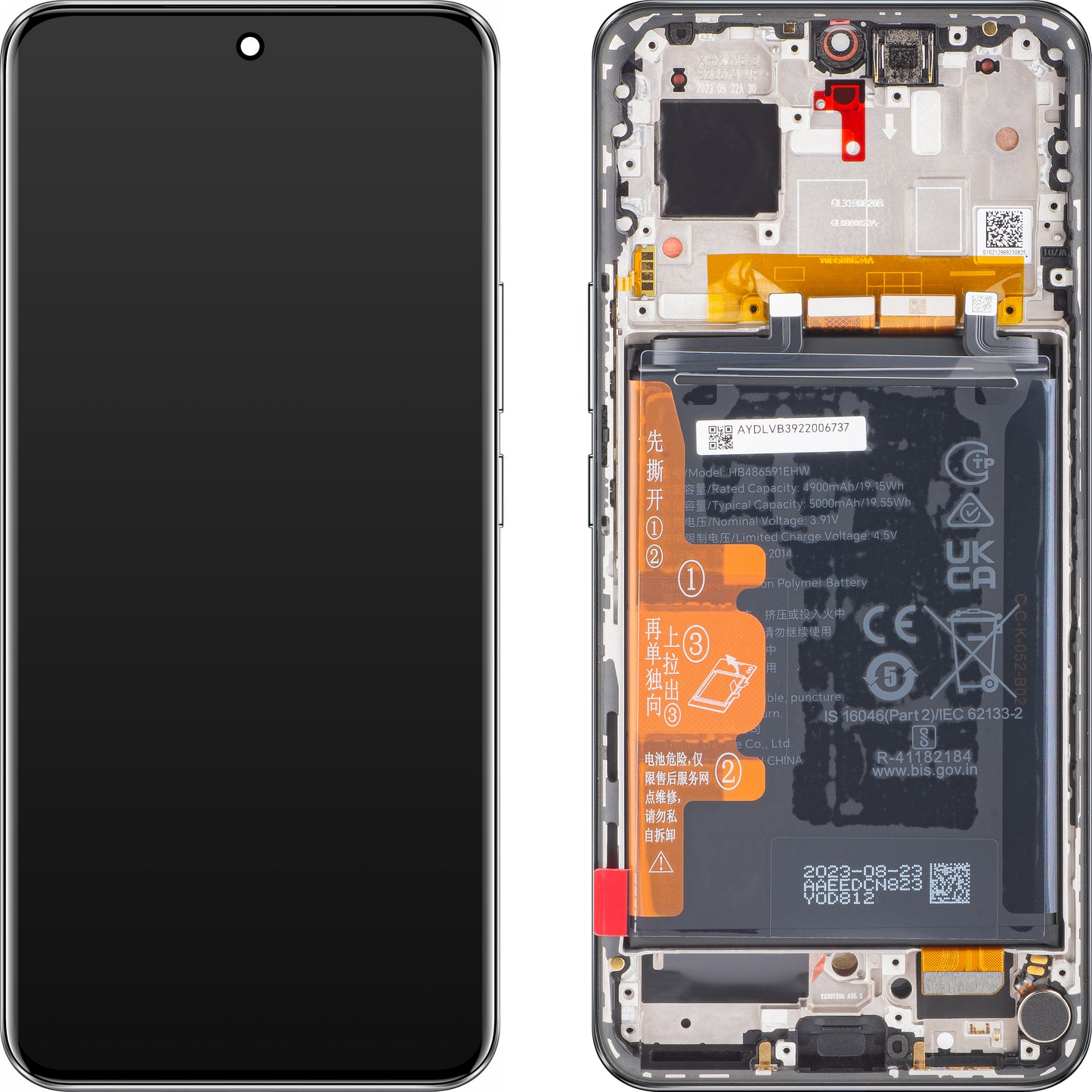 Display touchscreen Honor 90, con cornice e batteria, nero notte, Service Pack 0235AGDN