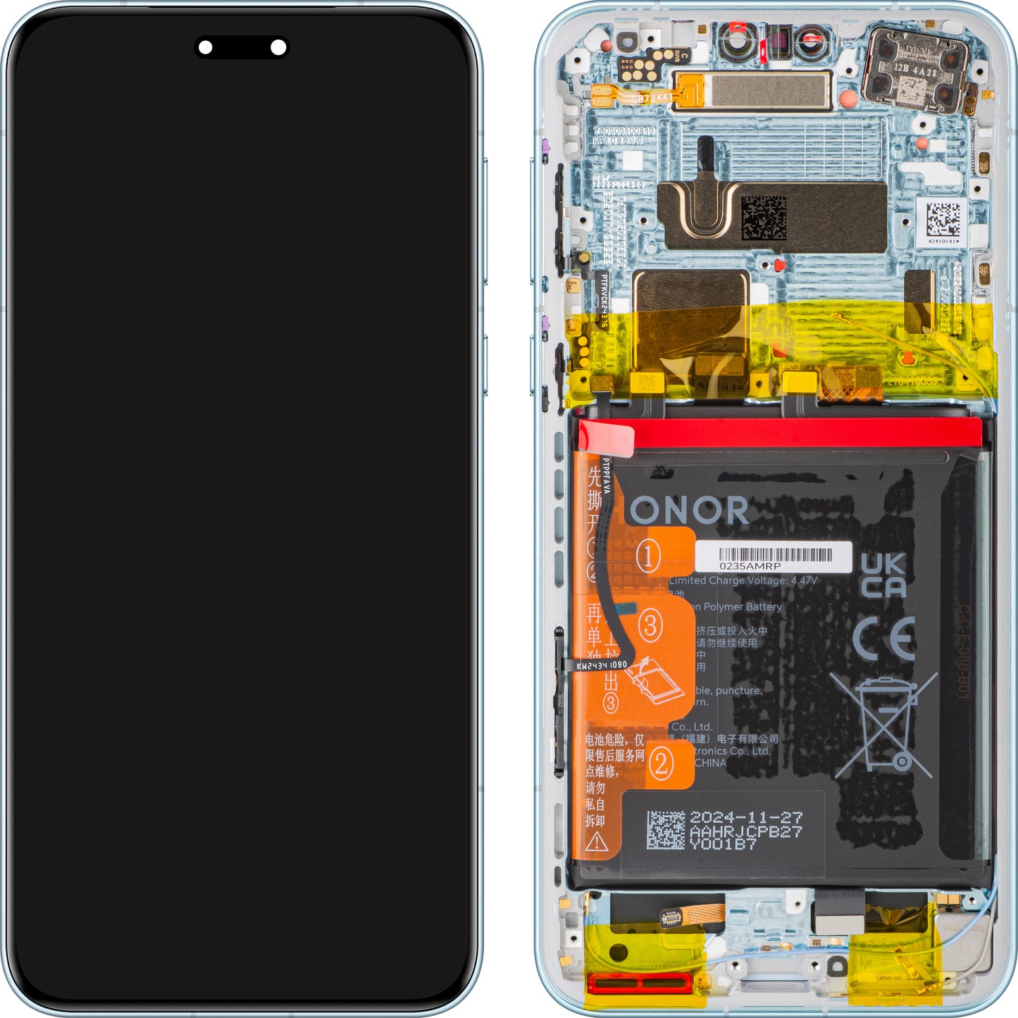 Display con Touchscreen Honor Magic7 Pro, con Cornice e Batteria, Blu (Breeze Blue), Service Pack 0235AMRP