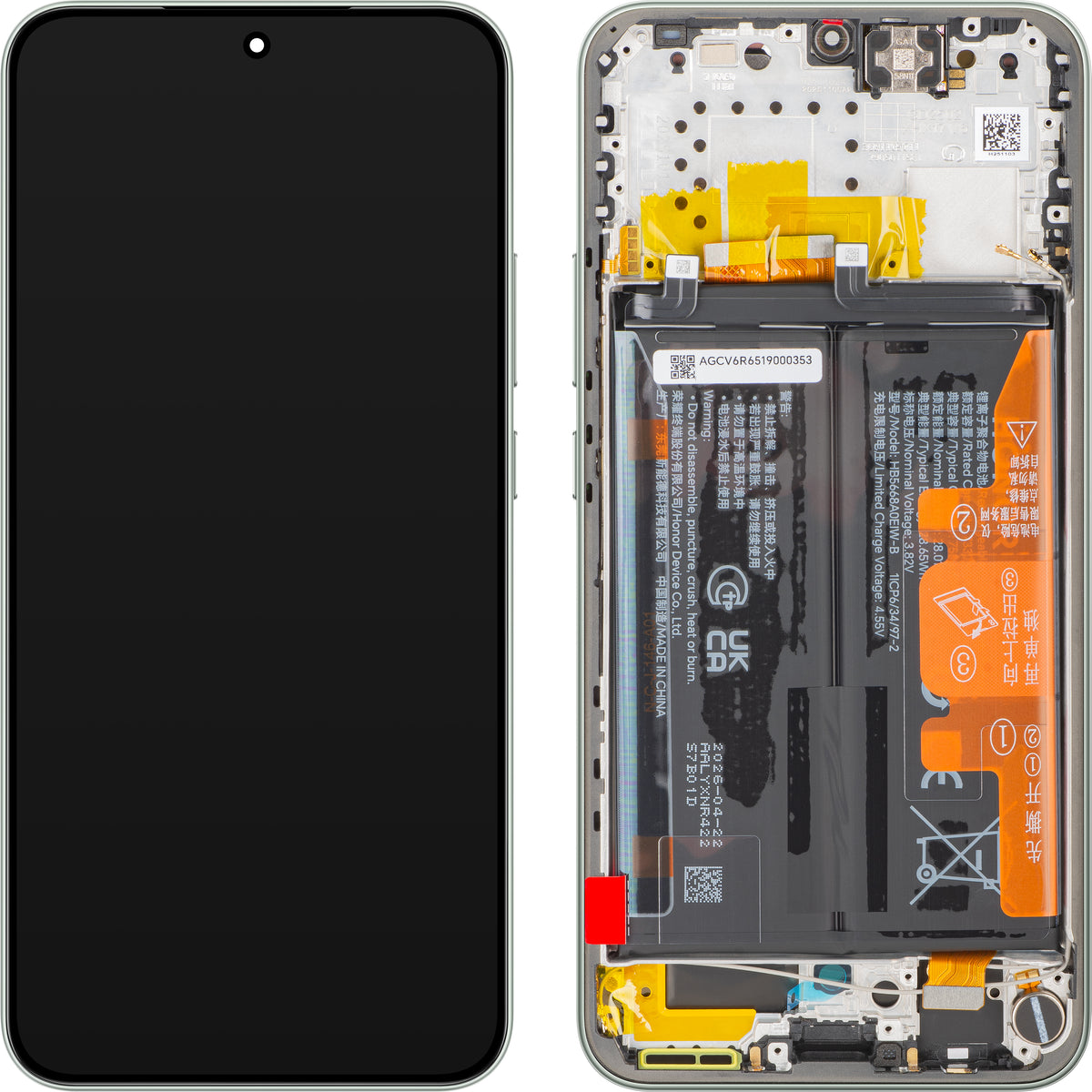 Display con Touchscreen Honor Magic8 Lite, con Cornice e Batteria, Verde (Forest Green), Service Pack 0235ARUU