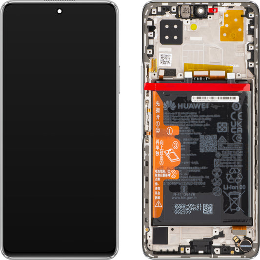 Display touchscreen Huawei nova 9 SE 4G, con cornice e batteria, bianco perla, pacchetto di assistenza 02354UWA