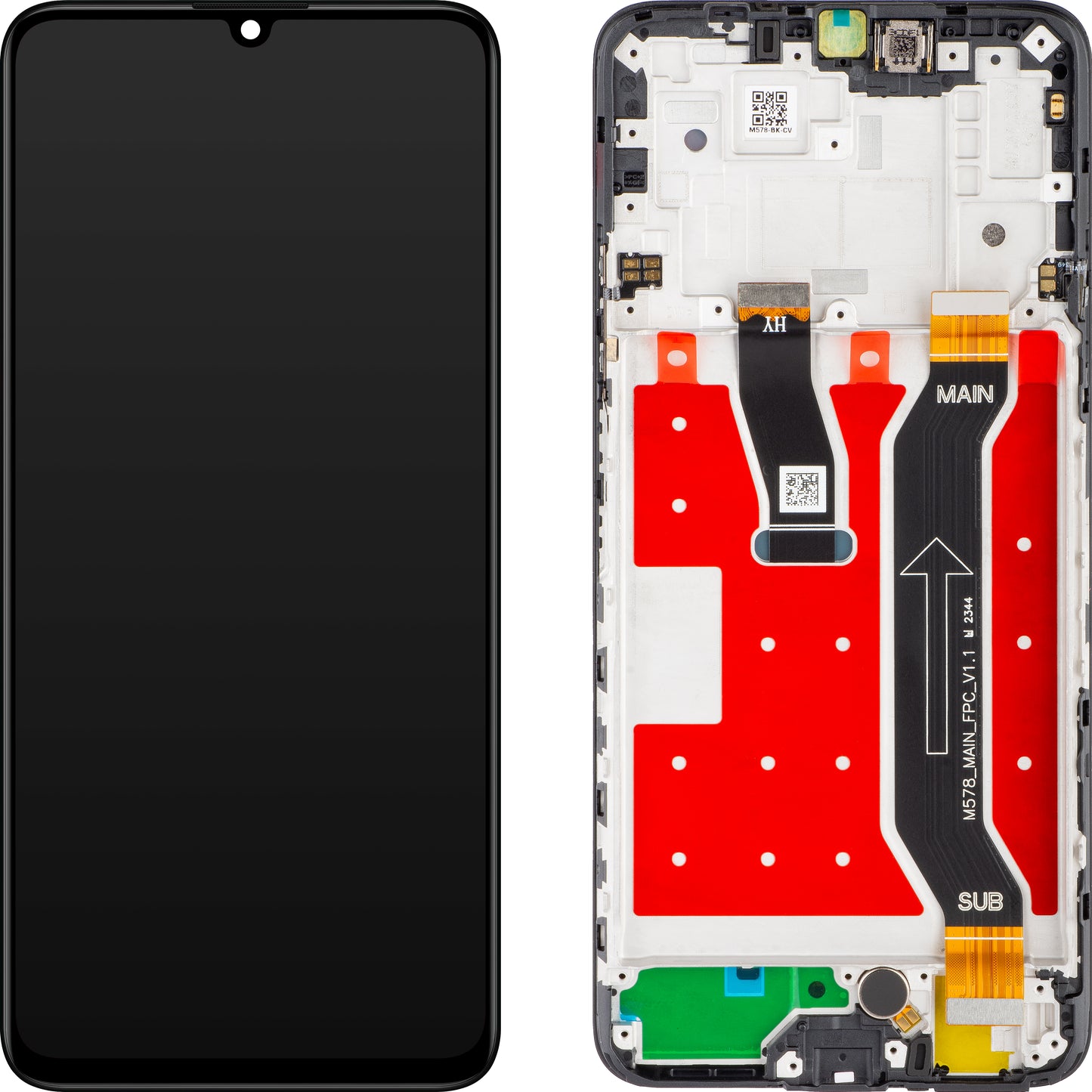 Display con touchscreen Huawei nova Y72, con cornice, nero, Service Pack 02356ACK