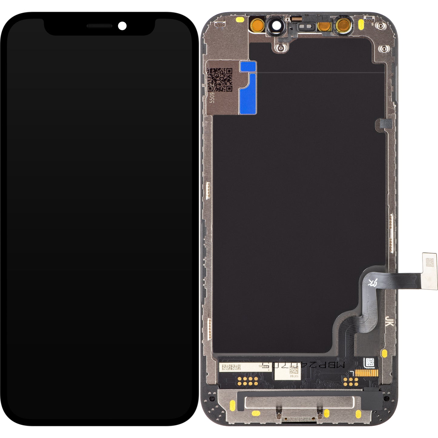 Display touchscreen JK per Apple iPhone 12 mini, con cornice, versione In-Cell LCD, nero