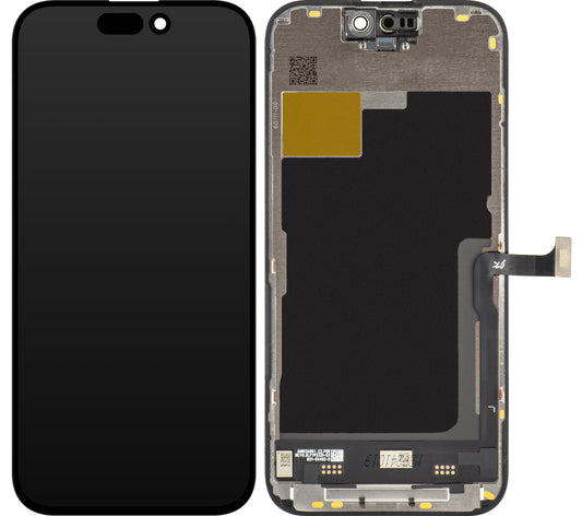 Display touchscreen JK per Apple iPhone 15 Pro, con cornice, versione In-Cell LCD, nero