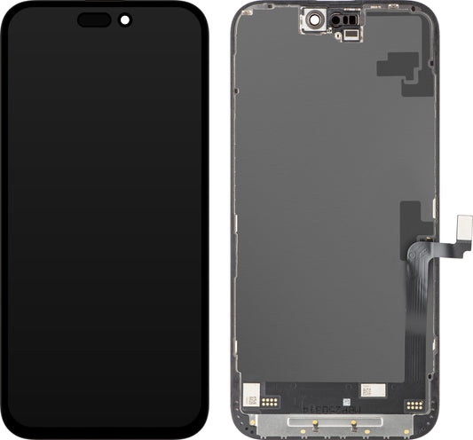 Display con Touchscreen JK per Apple iPhone 16 Plus, con Cornice, Versione LCD In-Cell IC Movable, Nero