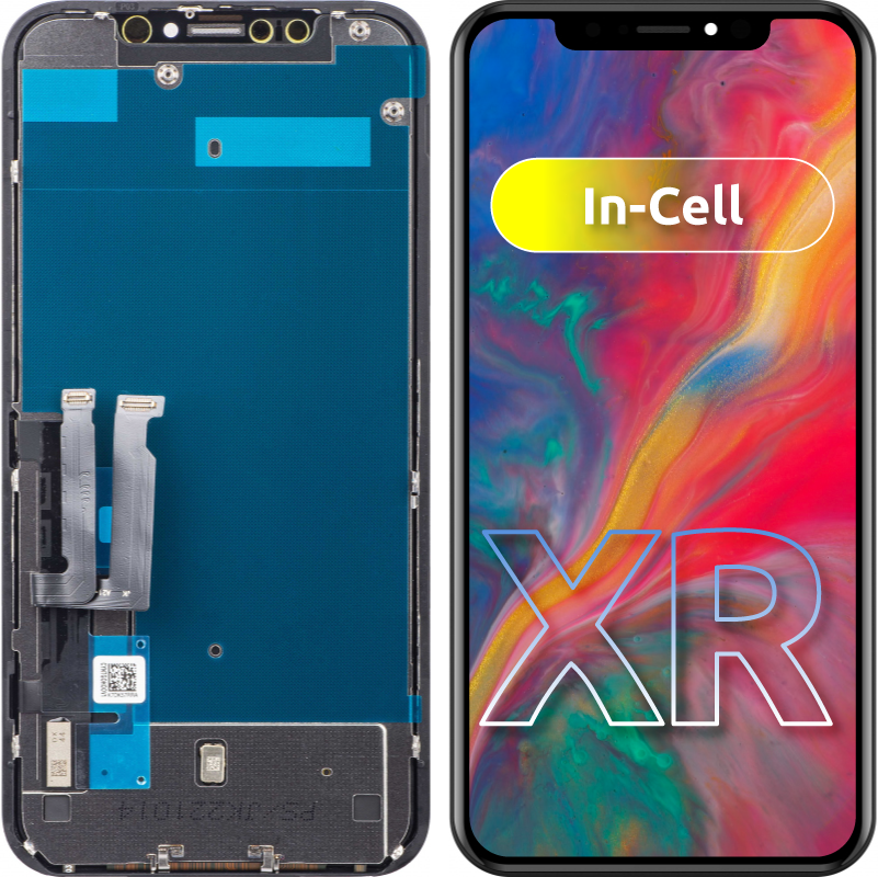 Display touchscreen JK per Apple iPhone XR, con cornice, versione In-Cell LCD, nero