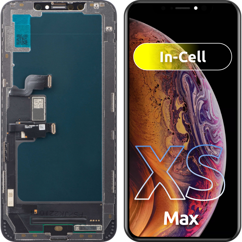 Display touchscreen JK per Apple iPhone XS Max, con cornice, versione In-Cell LCD, nero