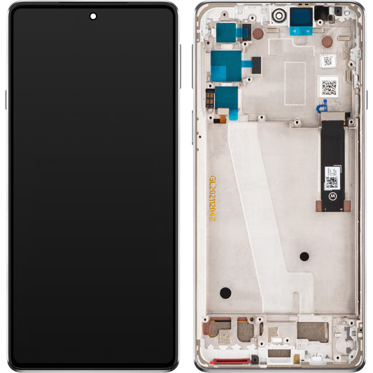 Display touchscreen Motorola Edge 20, con cornice, bianco smerigliato, Service Pack 5D68C19194