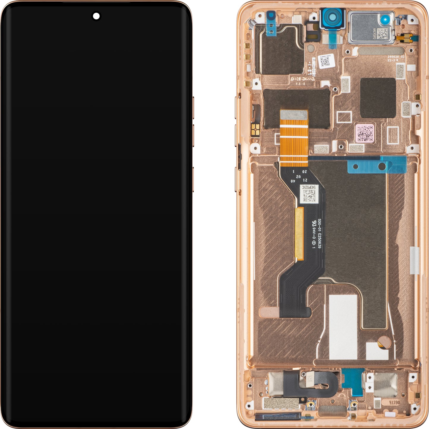 Display touchscreen Motorola Edge 50 Ultra, con cornice, arancione (Peach Fuzz), Service Pack 5D68C24470