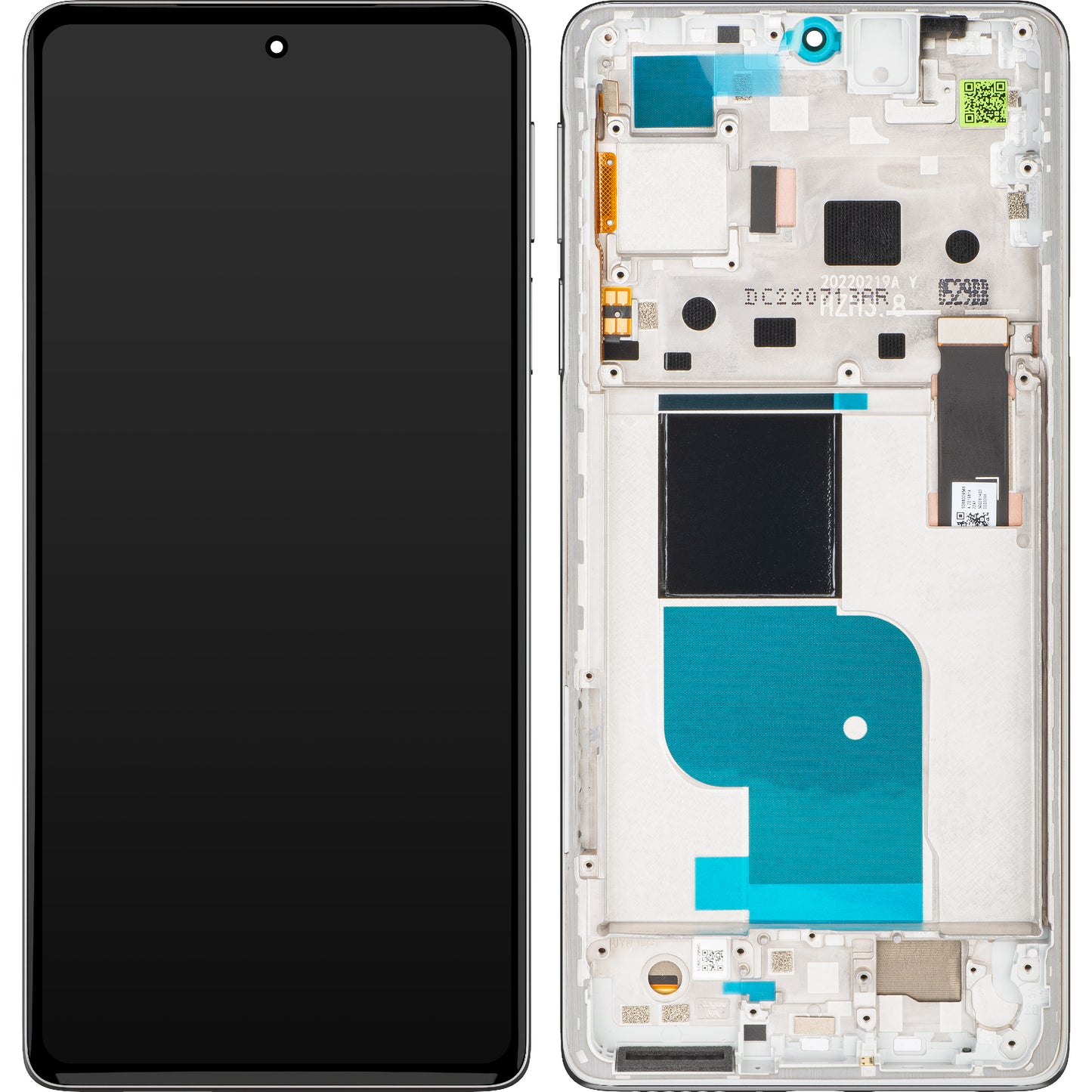 Display touchscreen Motorola Edge 30 Pro, con cornice, argento (bianco polvere di stelle), Service Pack 5D68C20277