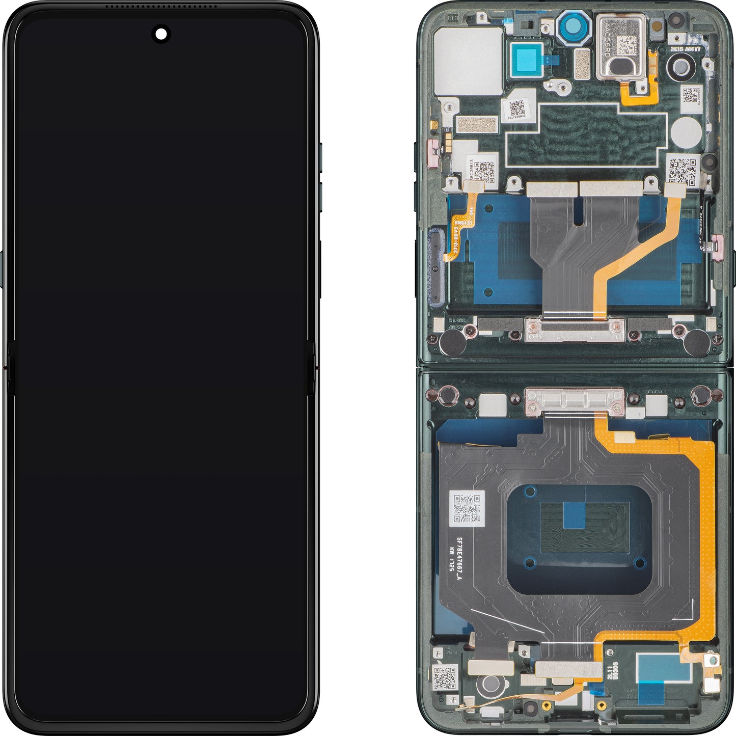 Display con Touchscreen Motorola Razr 60 Ultra, con Cornice, Sub Inner, Verde (Pantone Scarab), Service Pack 5D68C30088