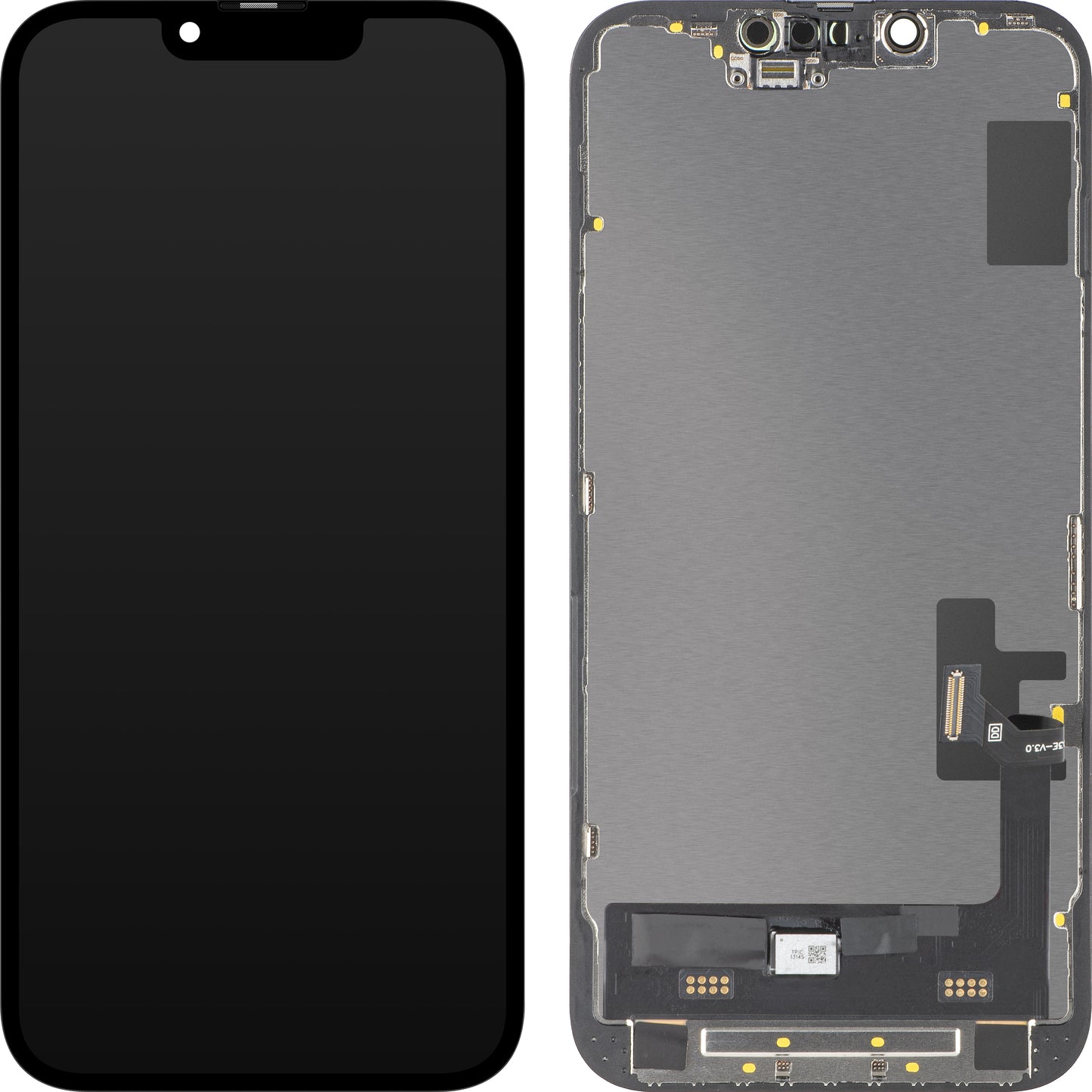 Display con Touchscreen MP compatibile con Apple iPhone 14, con Cornice, Versione Soft OLED FHD Diagnostic, Nero