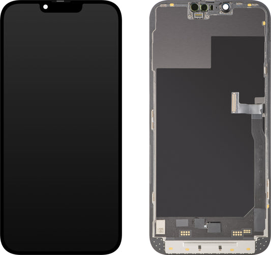 Display con Touchscreen MP compatibile con Apple iPhone 13 Pro Max, con Cornice, Versione Soft OLED 120Hz FHD Diagnostic, Nero