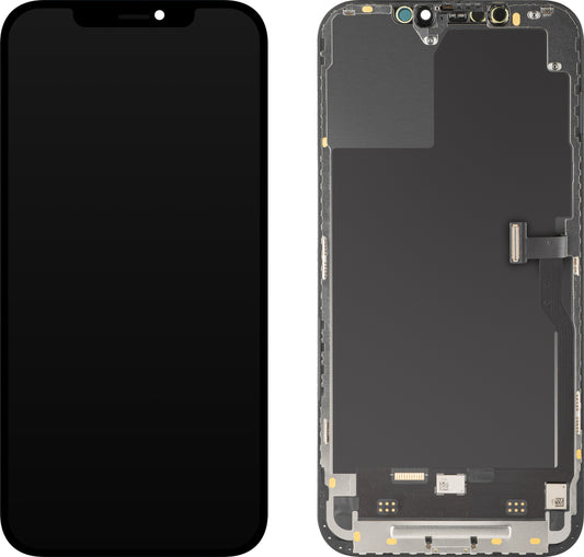 Display con Touchscreen MP compatibile con Apple iPhone 12 Pro Max, con Cornice, Versione Soft OLED IC Movable FHD, Nero