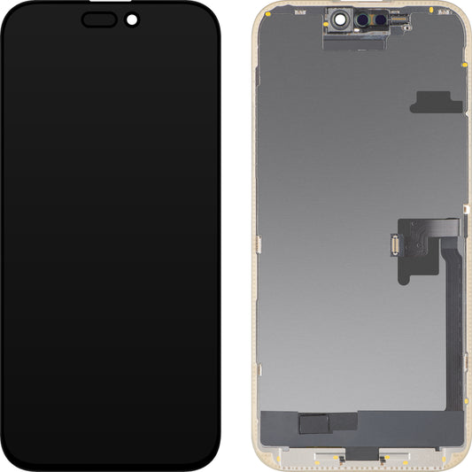 Display con Touchscreen MP compatibile con Apple iPhone 16 Pro Max, con Cornice, Versione OLED FHD Diagnostic, Nero