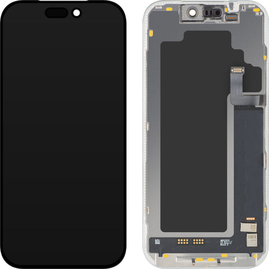Display con Touchscreen MP compatibile con Apple iPhone 17 Pro, con Cornice, Versione Soft OLED FHD 120Hz IC Movable, Nero