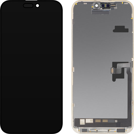 Display con Touchscreen MP compatibile con Apple iPhone 16 Pro Max, con Cornice, Versione Soft OLED FHD IC Movable, Nero