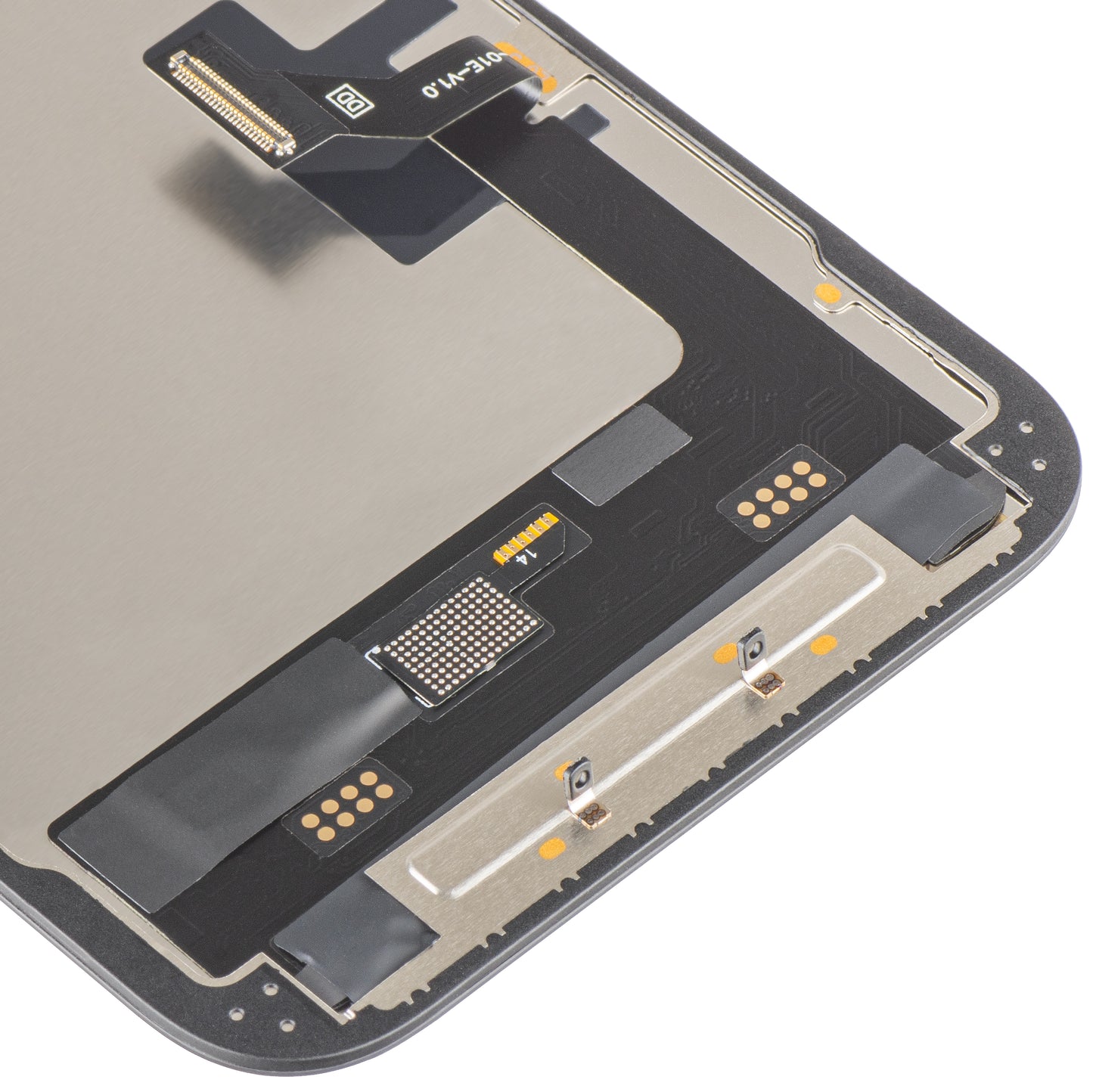 MP Touchscreen Display compatible with Apple iPhone 17e / 16e, with Frame, Soft OLED FHD 120Hz IC Movable Version, Black