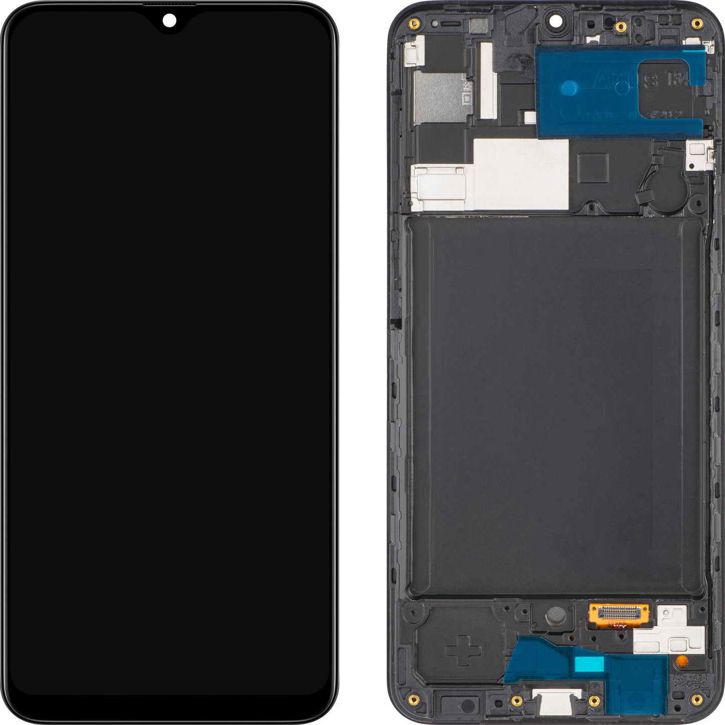 Display touchscreen MP compatibile con Samsung Galaxy A30s A307, con cornice, nero