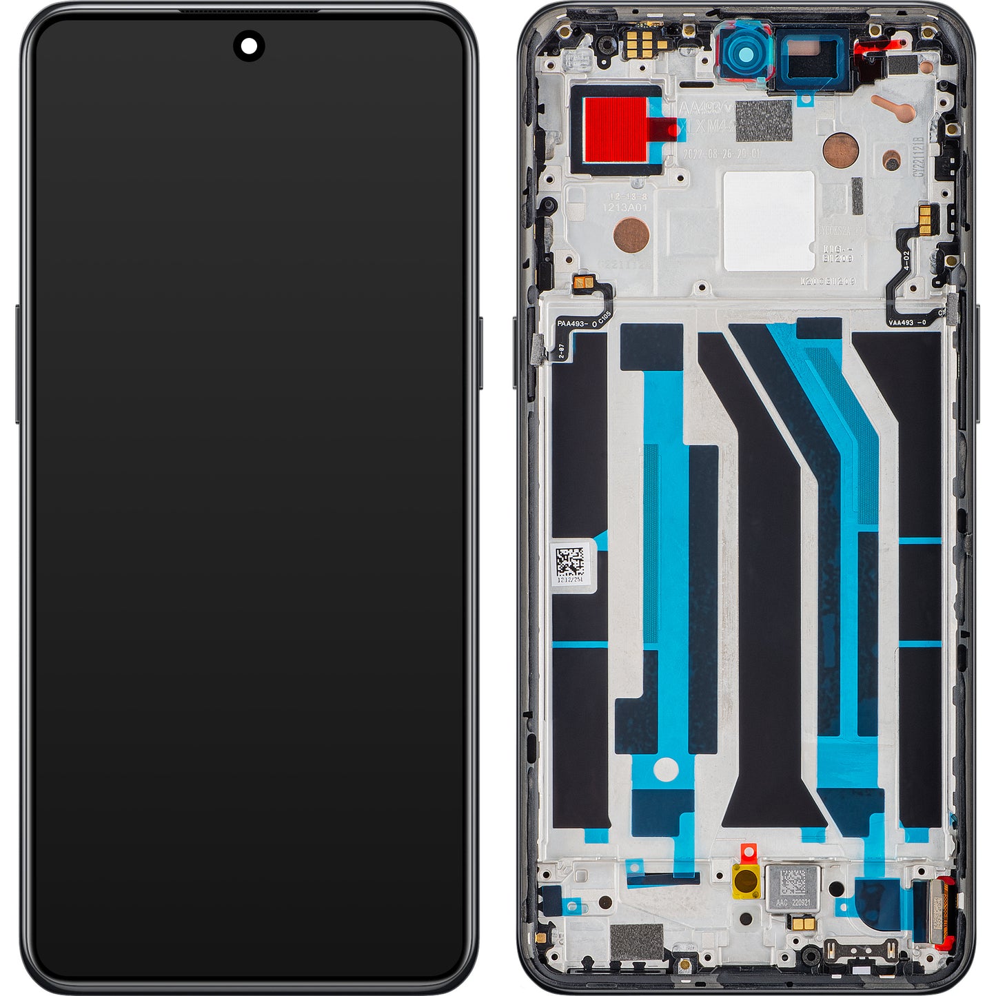 Display con Touchscreen OnePlus 10T / Ace Pro, con Cornice, Nero (Moonstone Black), Service Pack 4130326