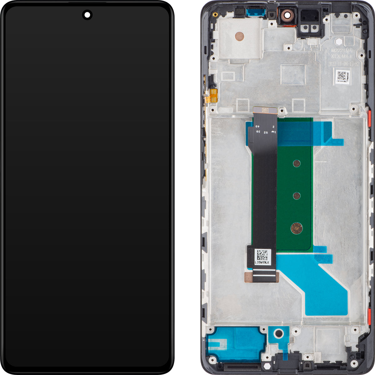 Display con Touchscreen Xiaomi Redmi Note 12 Pro+, con Cornice, Nero (Obsidian Black), Service Pack 560001M16U00
