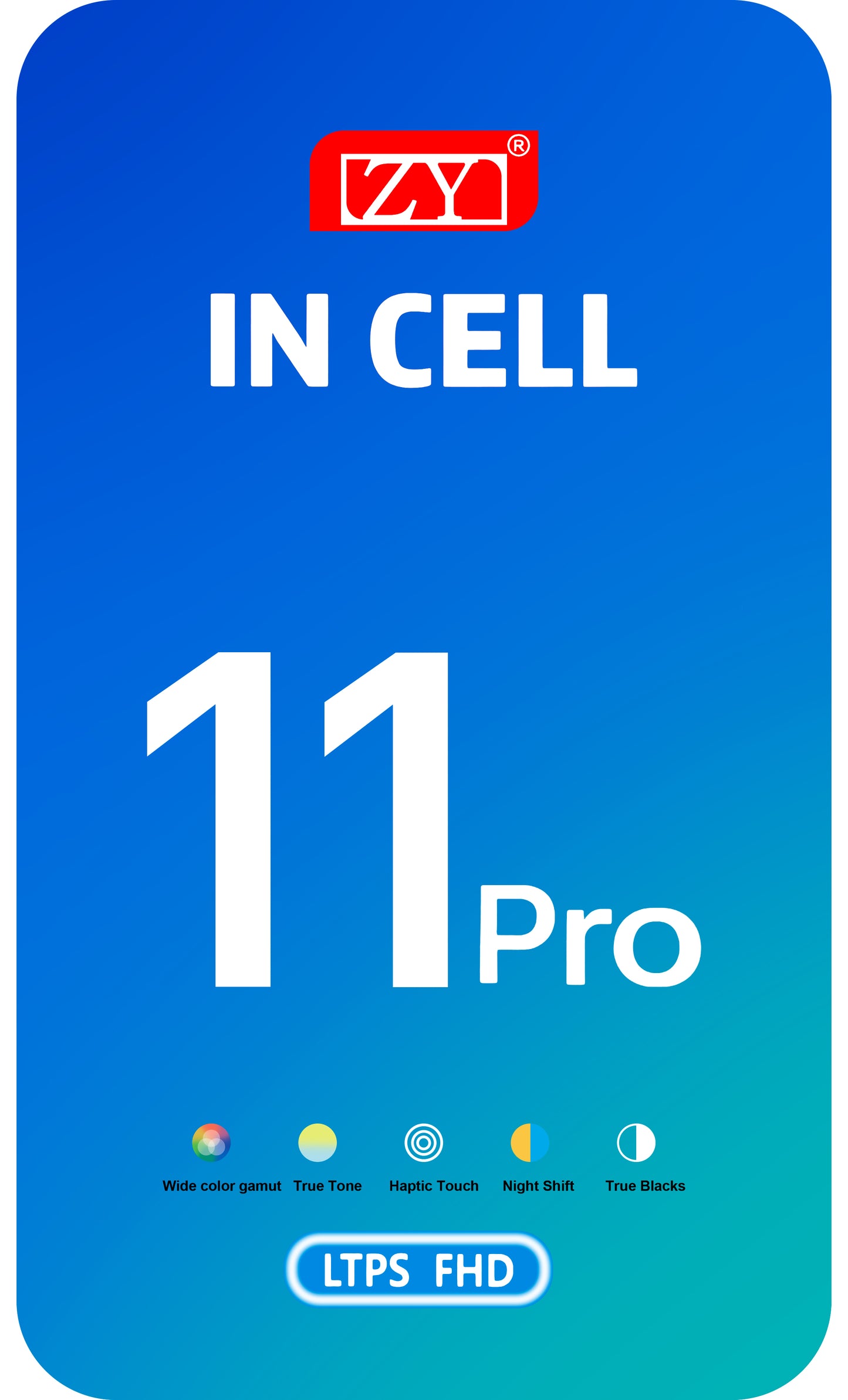ZY Display touchscreen per Apple iPhone 11 Pro, con cornice, versione LCD mobile In-Cell IC, nero