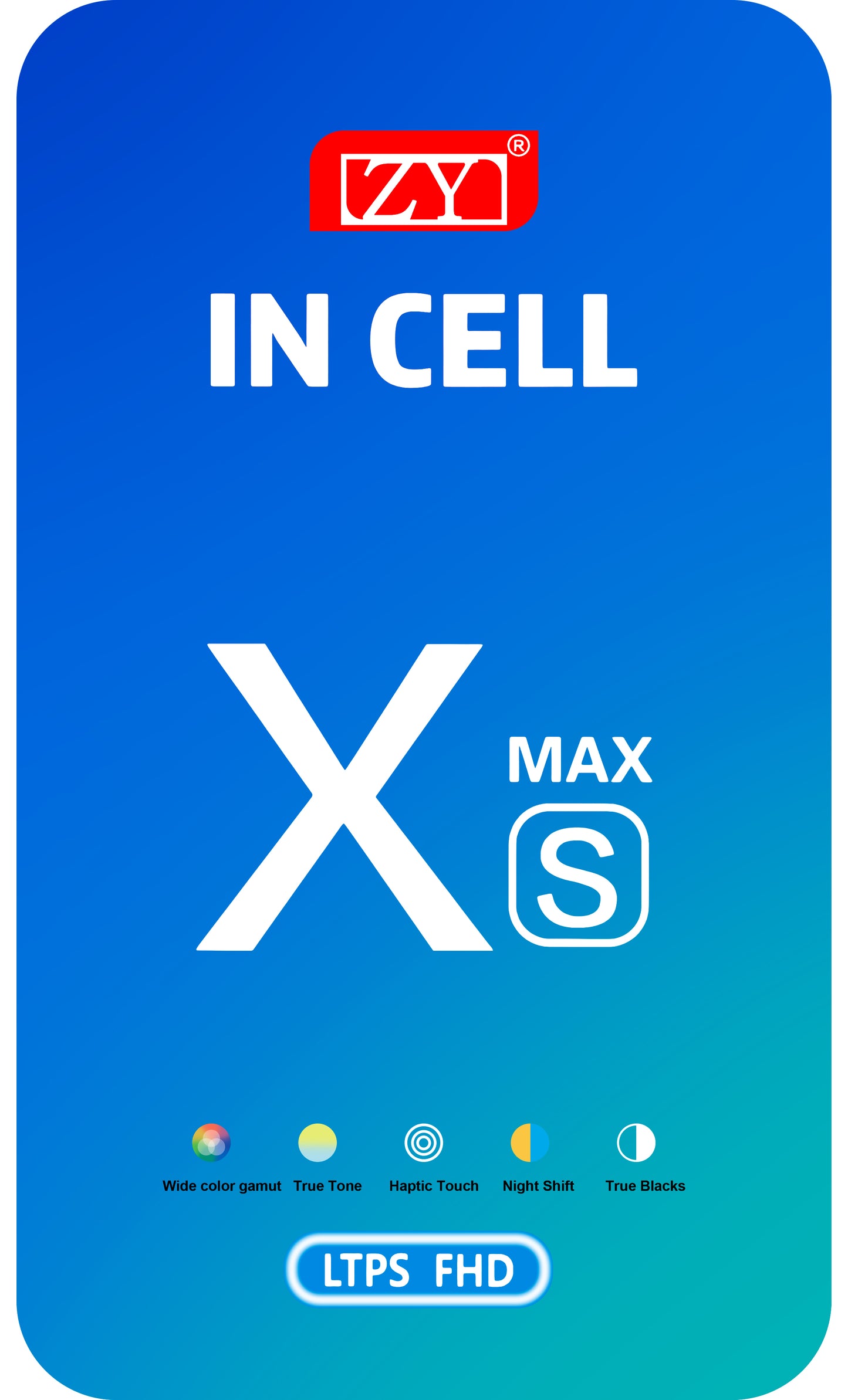 ZY Display touchscreen per Apple iPhone XS Max, con cornice, versione In-Cell LCD, nero