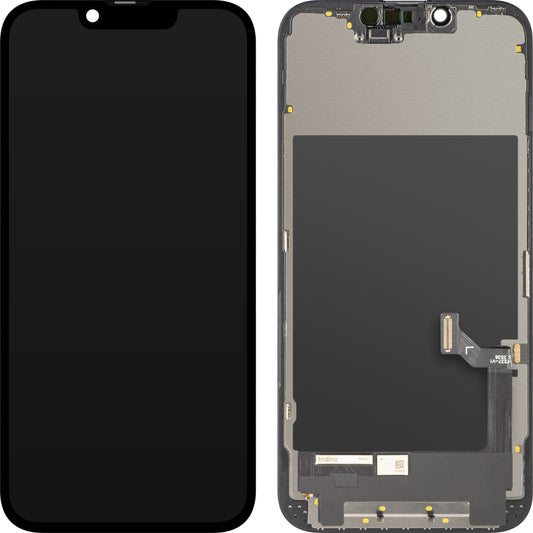 Display con Touchscreen ZY per Apple iPhone 17e / 16e, con Cornice, Versione LCD In-Cell IC Movable, Nero