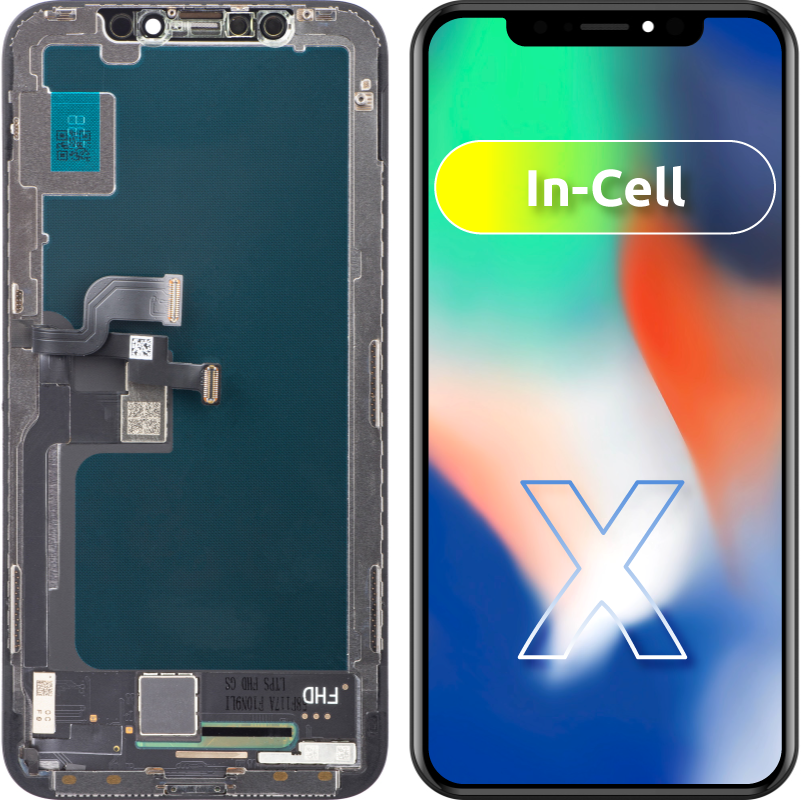 ZY Display touchscreen per Apple iPhone X, con cornice, versione In-Cell LCD, nero
