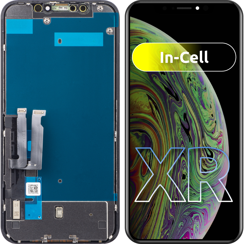 ZY Display touchscreen per Apple iPhone XR, con cornice, versione In-Cell LCD, nero