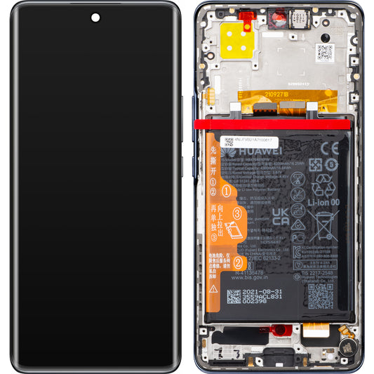 Display touchscreen Huawei nova 9, con cornice e batteria, nero, service pack 02354NUJ