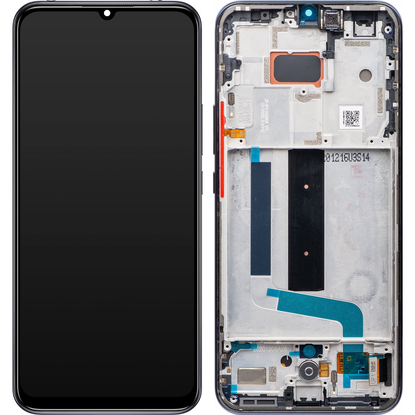 Display con Touchscreen Xiaomi Mi 10 Lite 5G, con Cornice, Grigio, Service Pack 56000400J900