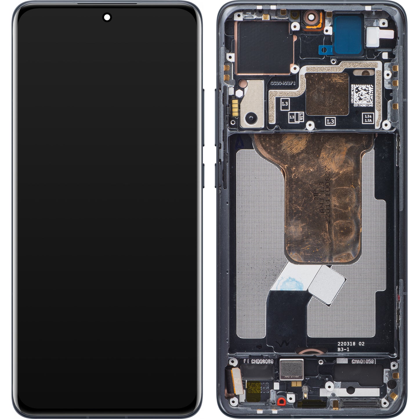 Display con Touchscreen Xiaomi 12S / 12X / 12, con Cornice, Grigio, Service Pack 5600030L3A00