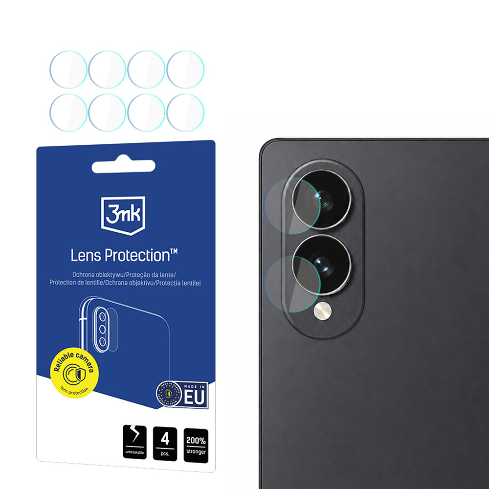 Pellicola protettiva per fotocamera posteriore 3MK Protection per Samsung Galaxy Z Fold8 F971, vetro temperato, set da 4 pezzi, trasparente