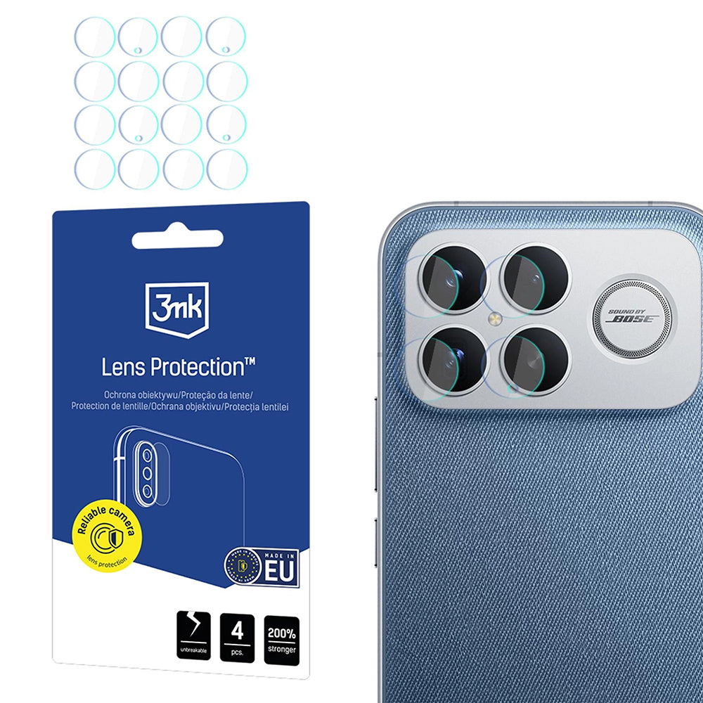 Pellicola protettiva Camera Posteriore 3MK Protection per Xiaomi Poco F8 Ultra, Vetro Temperato, Set 4 pezzi, Trasparente